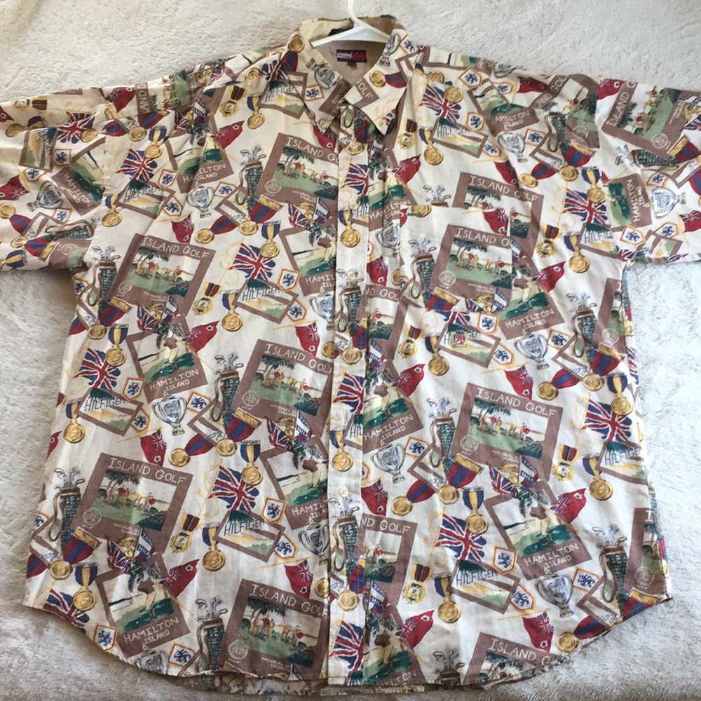 Vintage short sleeve Tommy Hilfiger button down